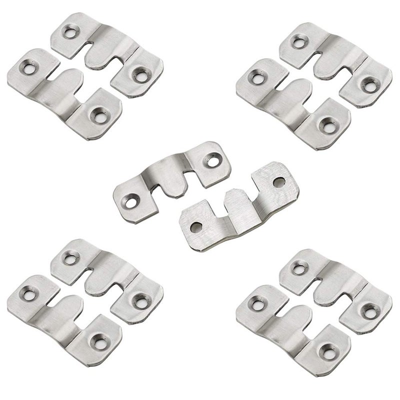 Luomorgo 10 Pack Z-Clips Flush Mount Bracket Heavy Duty Picture Hangers Interlocking Photo Frame Hook for Hanging Headboards Large Picture Display Wall Mount Hardware, 44x19mm - Image 1